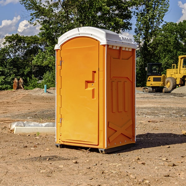 how often are the porta potties cleaned and serviced during a rental period in Camden